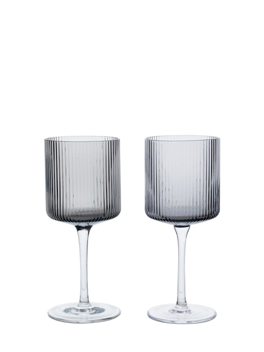 Ferm Living: Set of 2 Ripple white wine glasses - ecraft_0 | Luisa Via Roma