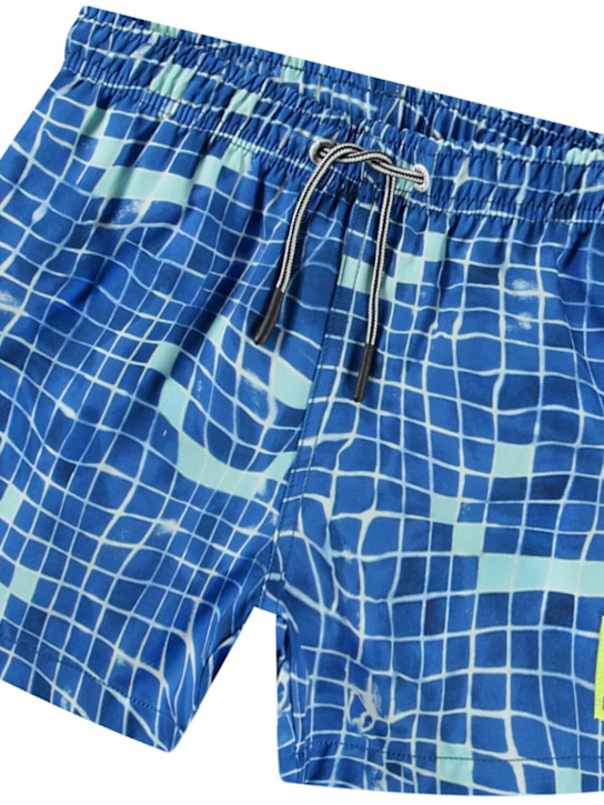 Molo: Printed recycled nylon swim shorts - kids-boys_1 | Luisa Via Roma