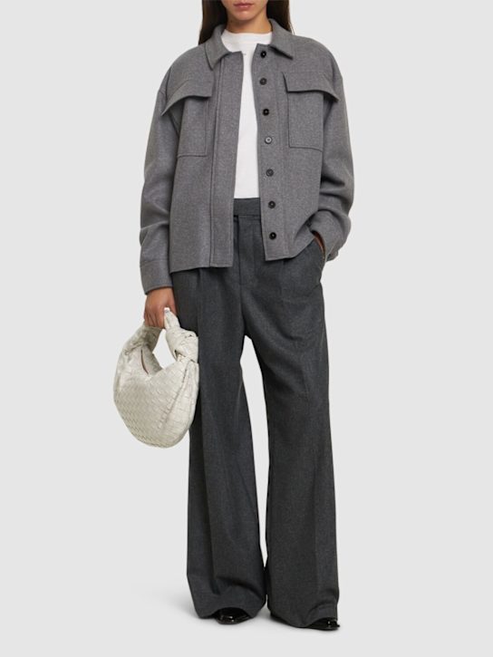 Jil Sander: Compact wool blend shirt - women_1 | Luisa Via Roma