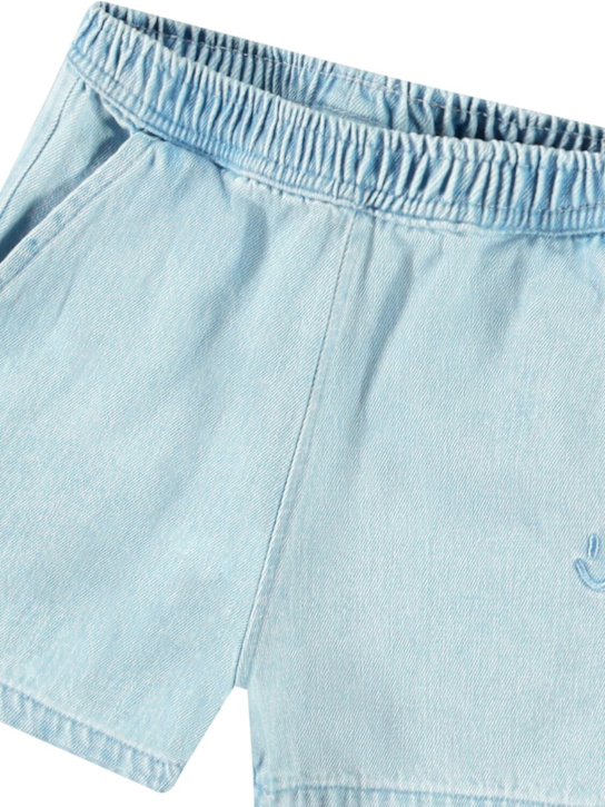 Molo: Organic cotton denim shorts - Light Blue - kids-boys_1 | Luisa Via Roma