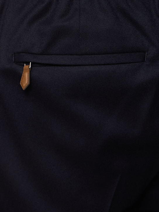 PT Torino: Deluxe wool & silk jogger pants - Navy - men_3 | Luisa Via Roma