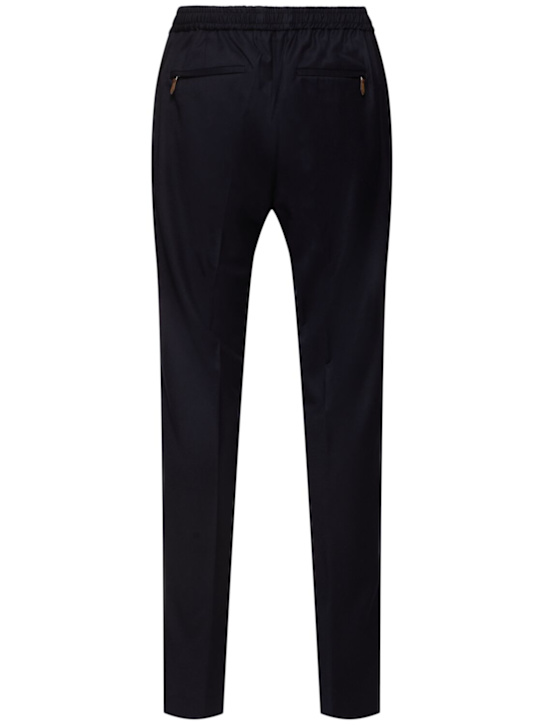 PT Torino: Deluxe wool & silk jogger pants - Navy - men_4 | Luisa Via Roma