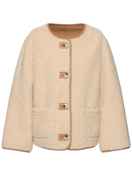 Forte_forte: Faux shearling double face short coat - women_0 | Luisa Via Roma