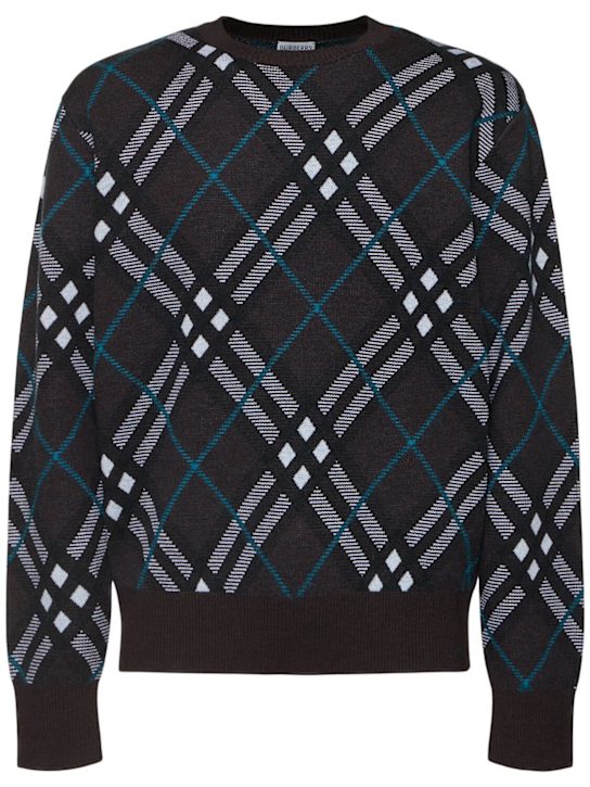 Burberry: Pullover aus Wollmischgewebe - Snug Ip Check - men_0 | Luisa Via Roma