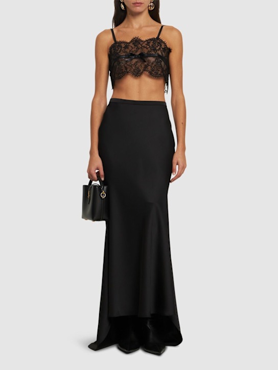 Dolce&Gabbana: Chantilly lace bralette top - Black - women_1 | Luisa Via Roma