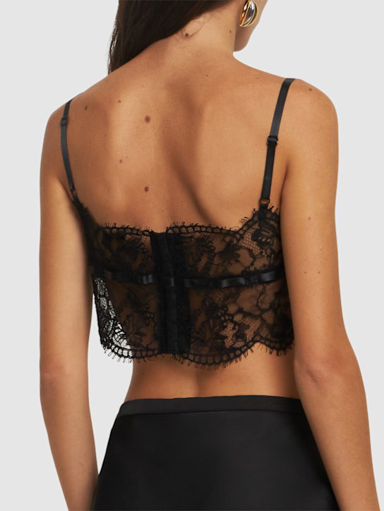 Dolce&Gabbana: Chantilly lace bralette top - Black - women_2 | Luisa Via Roma