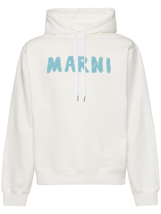 Marni: Logo brushed jersey sweatshirt - men_0 | Luisa Via Roma