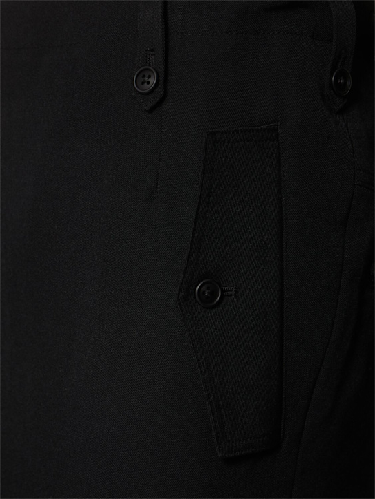 Yohji Yamamoto: Gonna in gabardina di misto lana - Nero - men_3 | Luisa Via Roma