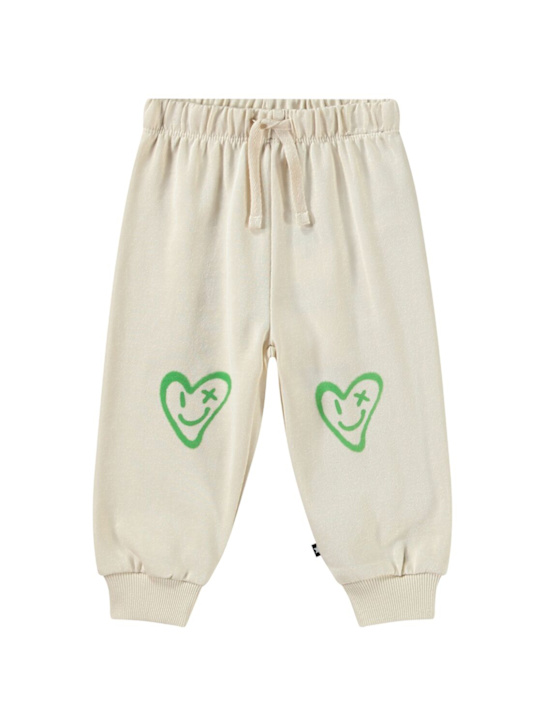 Molo: Trainingshose aus Bio-Baumwollmischung mit Druck - Weiß/Grün - kids-boys_0 | Luisa Via Roma