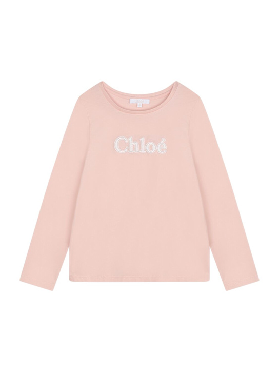 Chloé: コットンTシャツ - kids-girls_0 | Luisa Via Roma