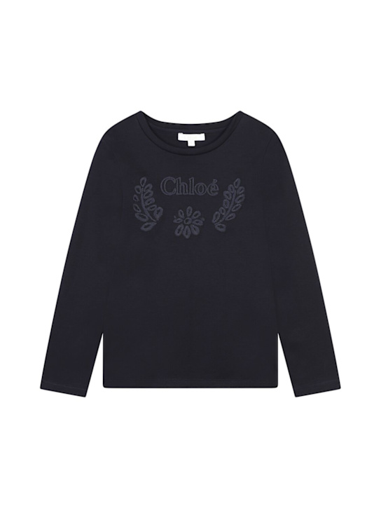 Chloé: コットンTシャツ - kids-girls_0 | Luisa Via Roma