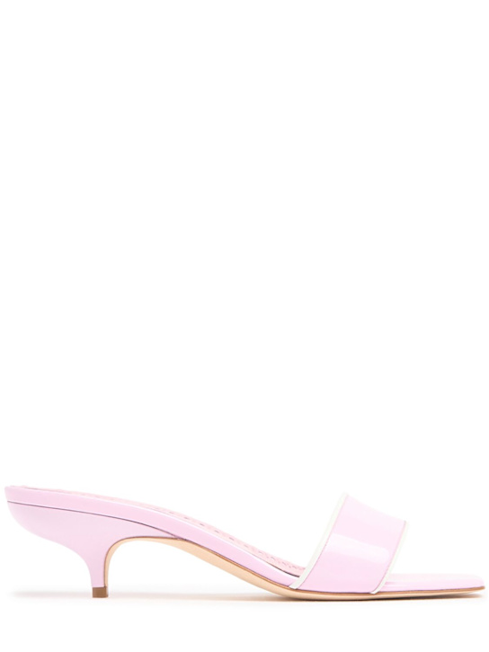 Manolo Blahnik: 50mm Helamu patent leather mules - women_0 | Luisa Via Roma
