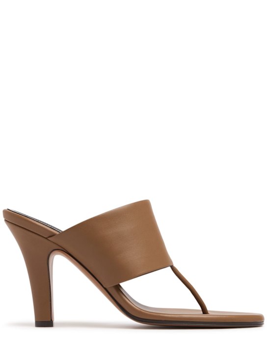 The Row: 90毫米Signum皮革凉鞋 - Fawn - women_0 | Luisa Via Roma