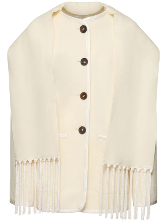 Forte_forte: Cappotto in gabardina di lana con sciarpa - women_0 | Luisa Via Roma