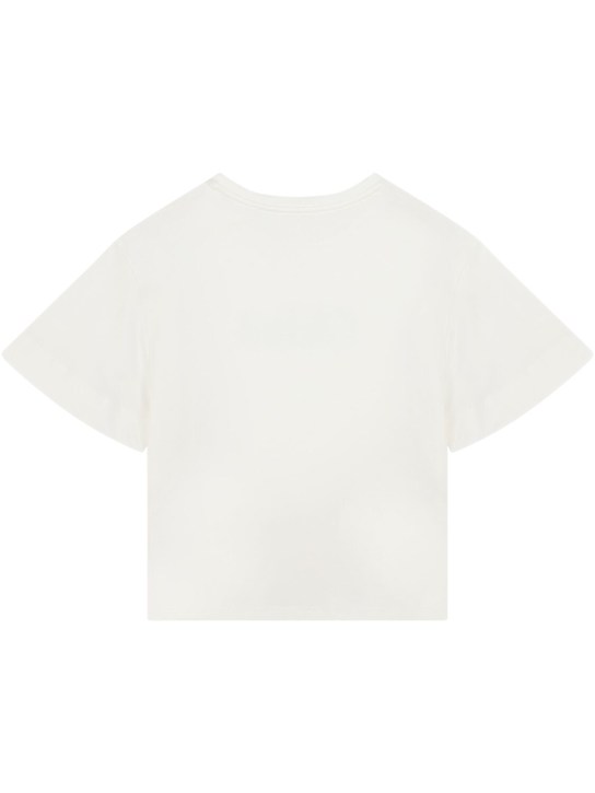 Chloé: コットンインターロックTシャツ - kids-girls_1 | Luisa Via Roma