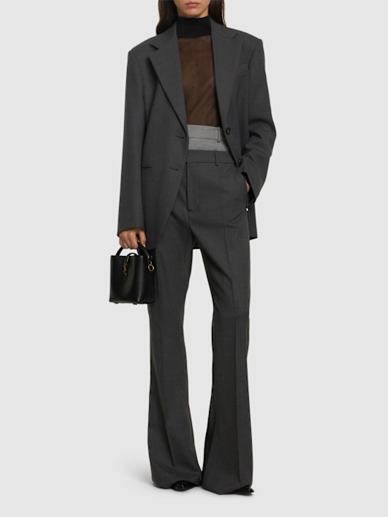 Sportmax: Lince stretch wool flared pants - women_1 | Luisa Via Roma