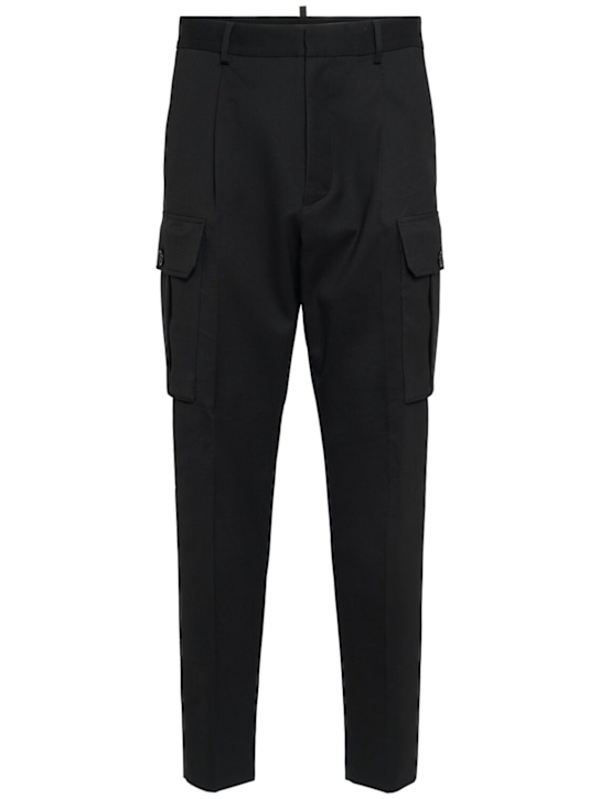 Dsquared2: One pleat stretch wool cargo pants - men_0 | Luisa Via Roma