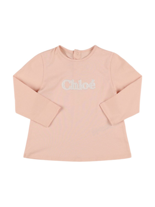 Chloé: コットンジャージーTシャツ - kids-girls_0 | Luisa Via Roma