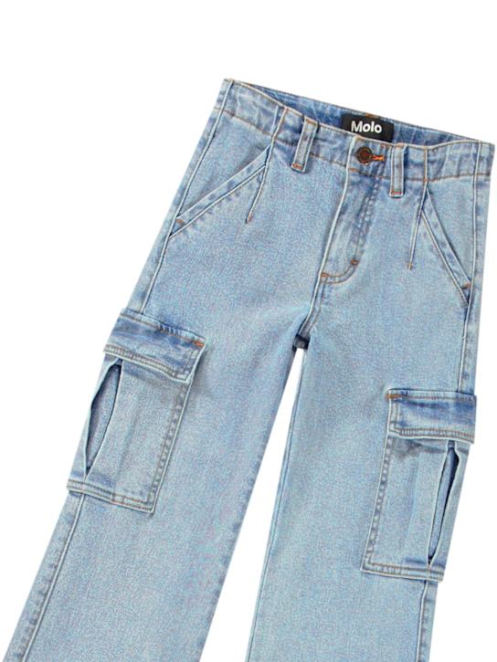 Molo: Pantaloni cargo in denim di misto cotone - kids-girls_1 | Luisa Via Roma