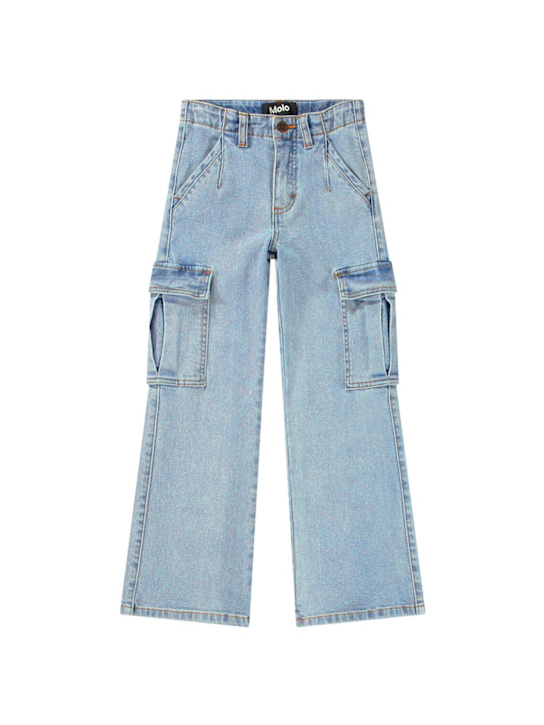 Molo: Pantaloni cargo in denim di misto cotone - kids-girls_0 | Luisa Via Roma