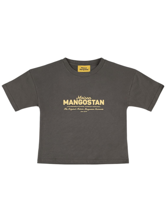 Maison Mangostan: オーガニックコットンTシャツ - グレー - kids-boys_0 | Luisa Via Roma