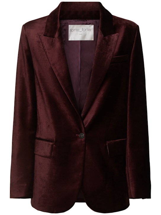 Forte_forte: Stretch cotton viscose velvet blazer - women_0 | Luisa Via Roma