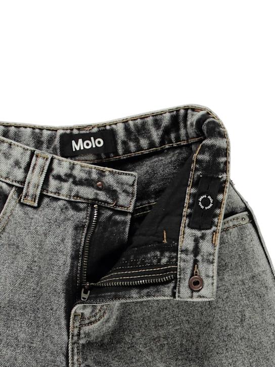 Molo: Cotton blend denim shorts - Grey - kids-boys_1 | Luisa Via Roma