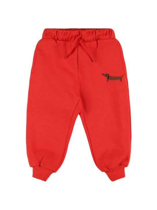 Mini Rodini: Dog embroidery cotton sweatpants - kids-boys_0 | Luisa Via Roma