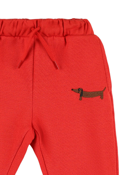 Mini Rodini: Dog embroidery cotton sweatpants - kids-boys_1 | Luisa Via Roma