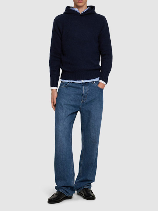 ASPESI: Brushed Shetland wool hoodie - men_1 | Luisa Via Roma