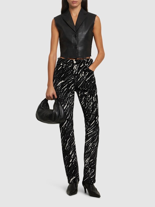 Marni: Crayon flocked straight jeans - women_1 | Luisa Via Roma