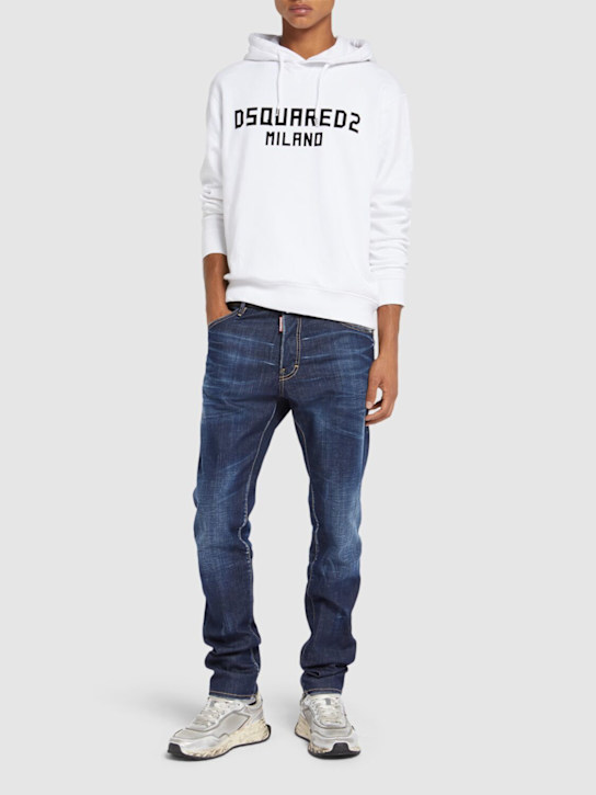 Dsquared2: Sweat-shirt Cool Fit à capuche - Blanc - men_1 | Luisa Via Roma