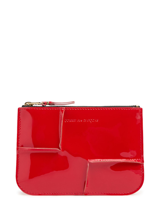 Comme des Garçons Wallet: Reversed Hem patent zip wallet - men_0 | Luisa Via Roma