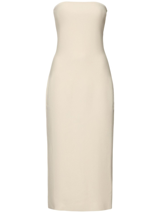 Gabriela Hearst: Immanuel strapless wool knit long dress - Ivory - women_0 | Luisa Via Roma