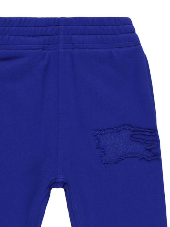 Burberry: Pantaloni in felpa di cotone con logo - kids-boys_1 | Luisa Via Roma