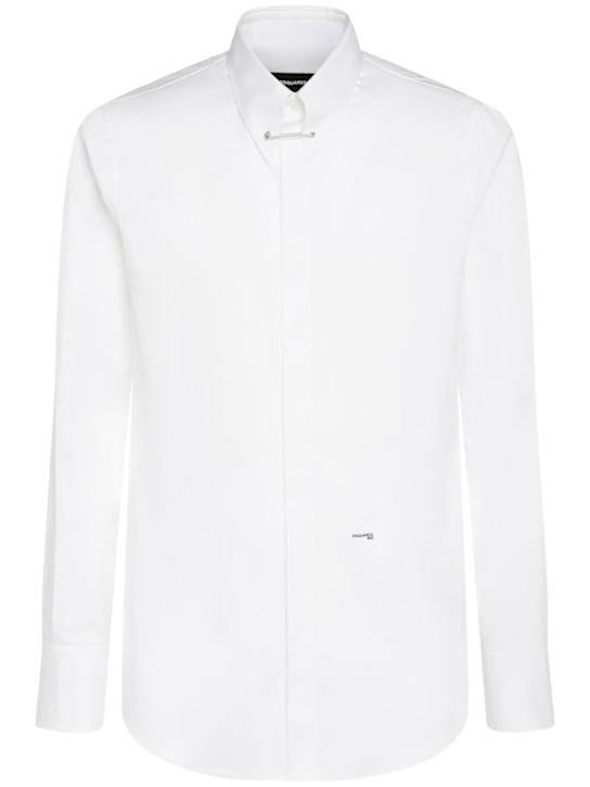 Dsquared2: Easy slim pin collar shirt - men_0 | Luisa Via Roma