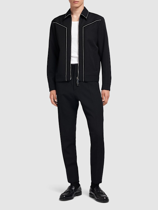 Dsquared2: CowBoy Kaban jacket - Black/White - men_1 | Luisa Via Roma