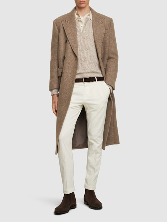 PT Torino: Master stretch cotton blend satin pants - men_1 | Luisa Via Roma