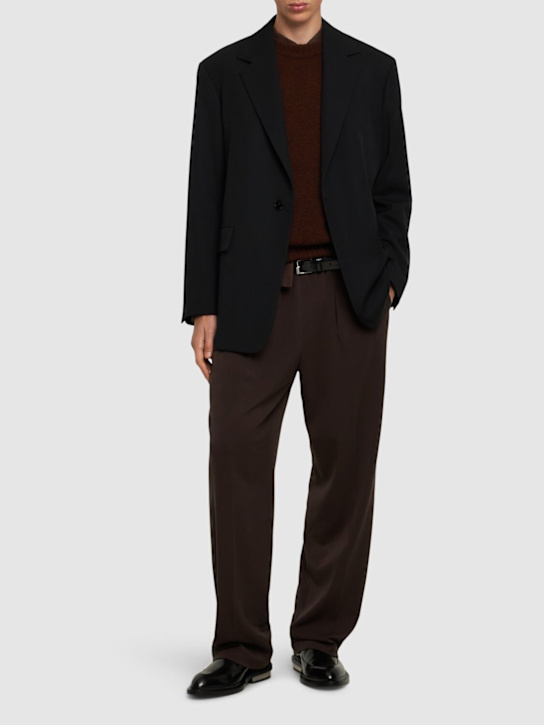Jil Sander: Blazer monopetto in gabardina di lana - men_1 | Luisa Via Roma