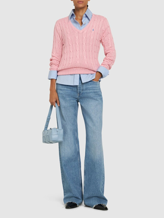 Polo Ralph Lauren: Maglia Kimberly in maglia di cotone con scollo a V - women_1 | Luisa Via Roma
