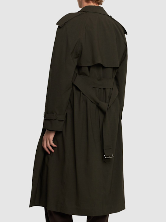 Burberry: Wool blend trench coat - Brown - men_2 | Luisa Via Roma