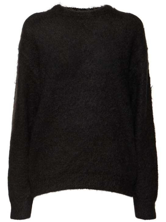 Auralee: Brushed mohair & wool crew sweater - women_0 | Luisa Via Roma