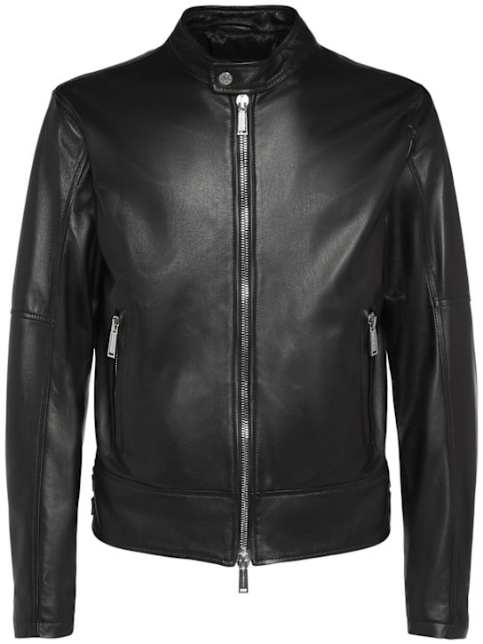 Dsquared2: Ryder smooth leather jacket - men_0 | Luisa Via Roma