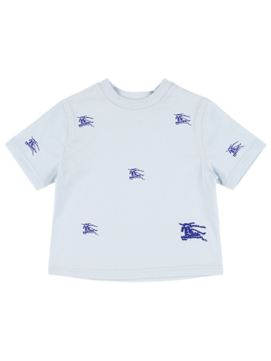 Burberry: T-shirt in jersey di cotone con logo - kids-girls_0 | Luisa Via Roma