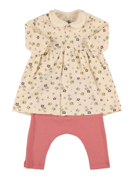 Petit Bateau: Vestito e leggings in cotone con stampa - kids-girls_0 | Luisa Via Roma