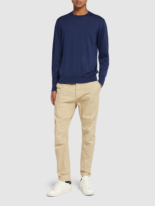 Dsquared2: Pantaloni chino in cotone stretch - Desert Tan - men_1 | Luisa Via Roma