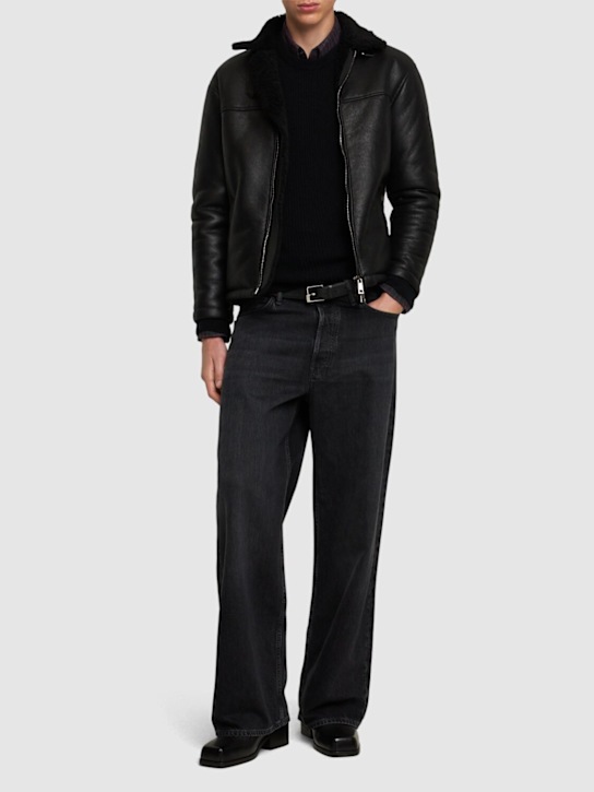 Giorgio Brato: Waxed curly shearling jacket - men_1 | Luisa Via Roma