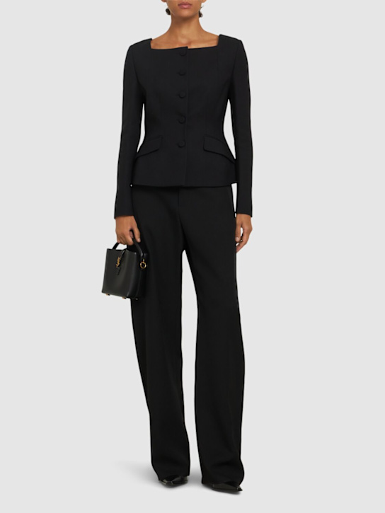 Ralph Lauren Collection: Beckman square neck wool blend jacket - women_1 | Luisa Via Roma