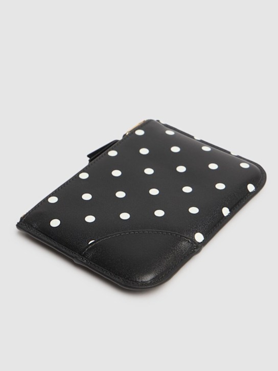 Comme des Garçons Wallet: Dot printed leather zip wallet - men_1 | Luisa Via Roma