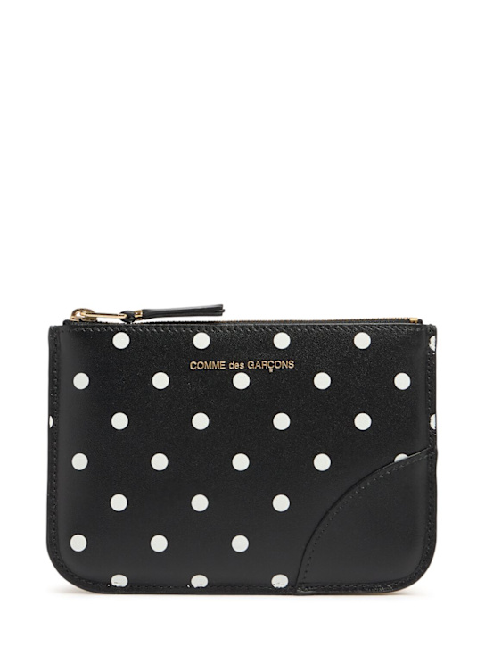 Comme des Garçons Wallet: Dot printed leather zip wallet - men_0 | Luisa Via Roma